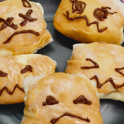 ライスペーパーでハロウィン★クリームチーズかぼちゃ大福